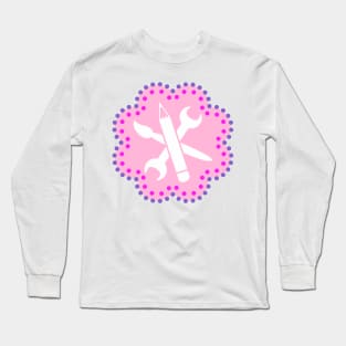 Bitz and Bob logo shirt - Steam pink style Long Sleeve T-Shirt